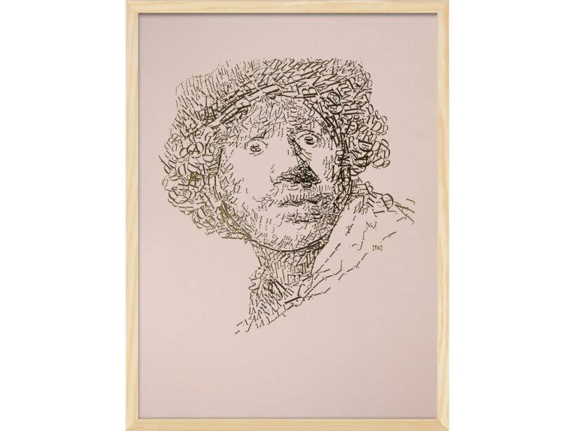 Rembrandt type 2 | Letterhead Gold print | Natural Coton | lijst hout