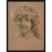 Rembrandt type 3 | Letterhead Gold print | Latte | lijst zwart alu