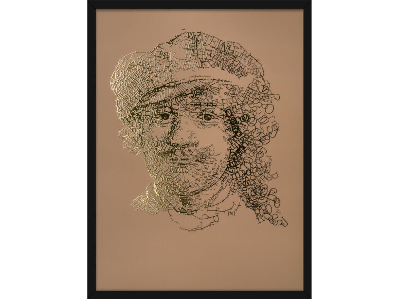 Rembrandt type 3 | Letterhead Gold print | Latte | lijst zwart alu