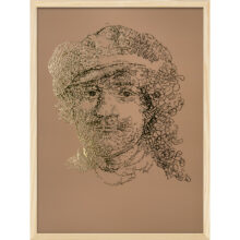 Rembrandt type 3 | Letterhead Gold print | Latte | lijst hout