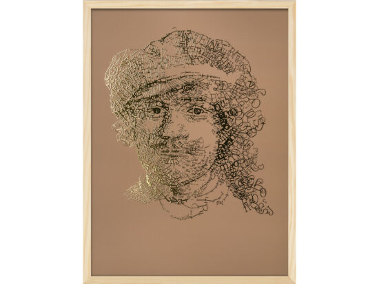 Rembrandt type 3 | Letterhead Gold print | Latte | lijst hout