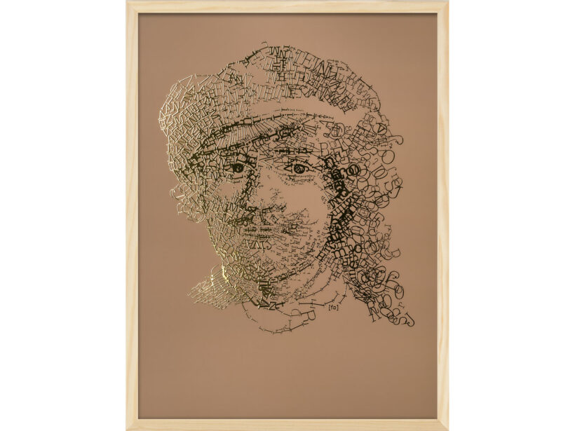 Rembrandt type 3 | Letterhead Gold print | Latte | lijst hout