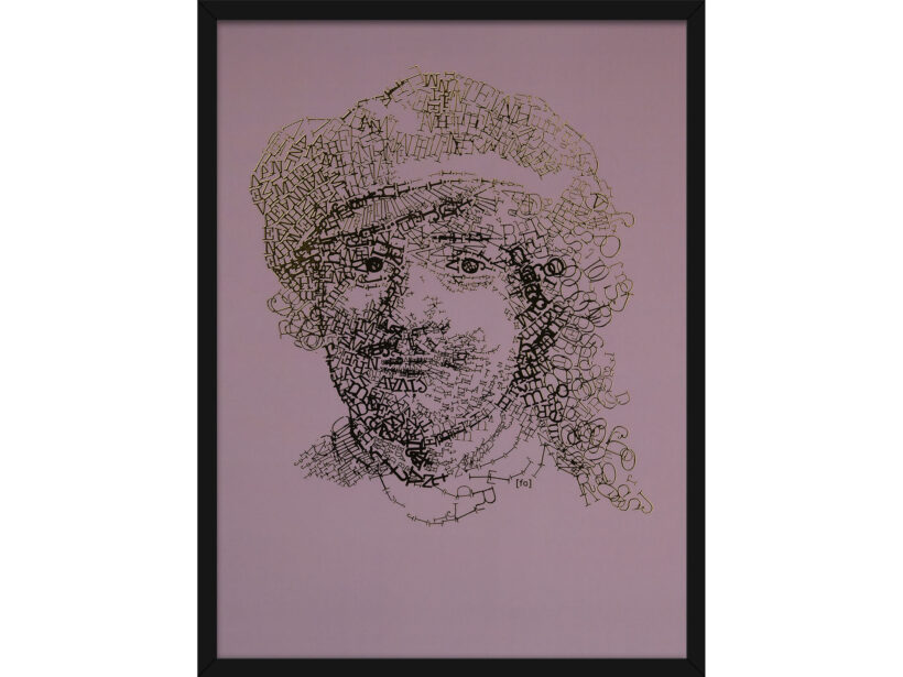 Rembrandt type 3 | Letterhead Gold print | Lilac | lijst zwart alu Rembrandt type 3 | Letterhead Gold print | Lilac | lijst zwart alu
