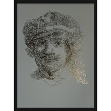 Rembrandt type 3 | Letterhead Gold print | Soft Mint | lijst zwart alu