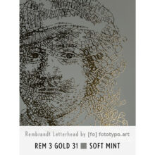 Rembrandt type 3 | Letterhead Gold print | kleur Soft Mint