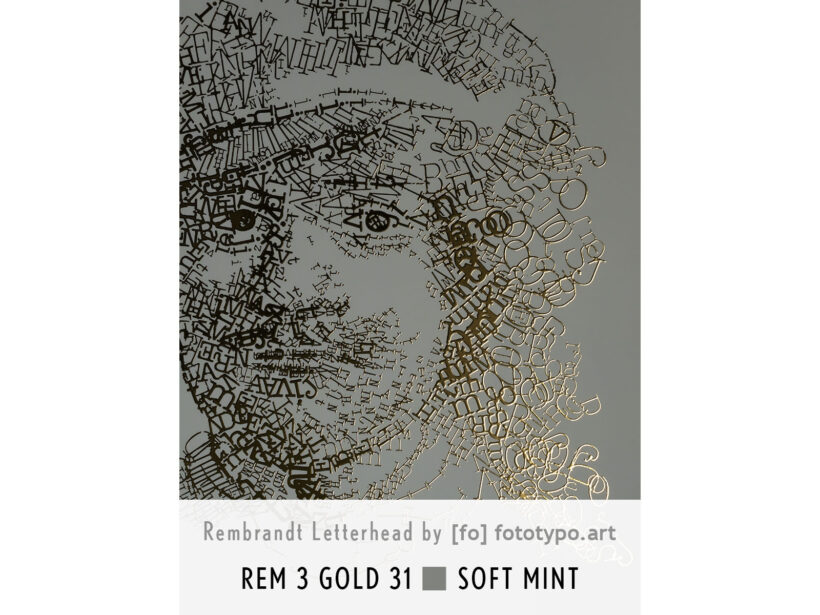 Rembrandt type 3 | Letterhead Gold print | kleur Soft Mint