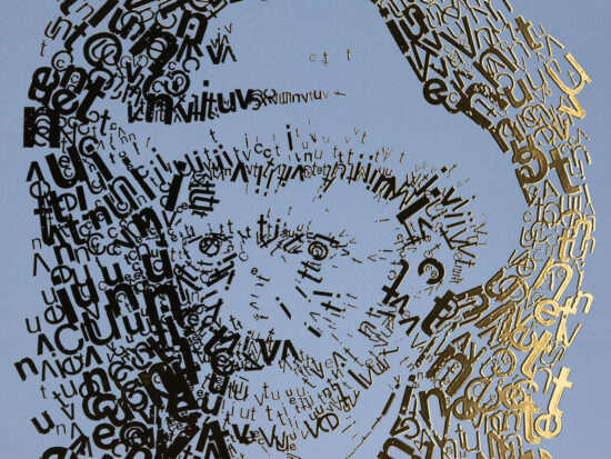 detail Vincent van Gogh 1 | Letterhead Gold print | Steel Blue