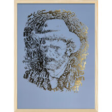 Vincent van Gogh 1 | Letterhead Gold print | Steel Blue | lijst hout Vincent van Gogh 1 | Letterhead Gold print | Steel Blue | lijst hout