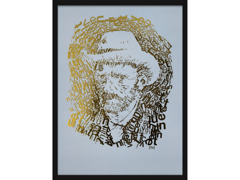 Vincent van Gogh 1 | Letterhead Gold print | Powder Blue | lijst zwart alu