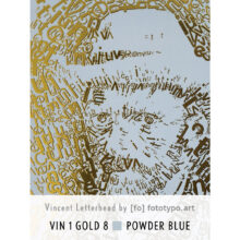 Vincent van Gogh 1 | Letterhead Gold print | kleur 8 Powder Blue
