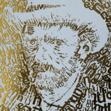 detail Vincent van Gogh 1 | Letterhead Gold print | Powder Blue