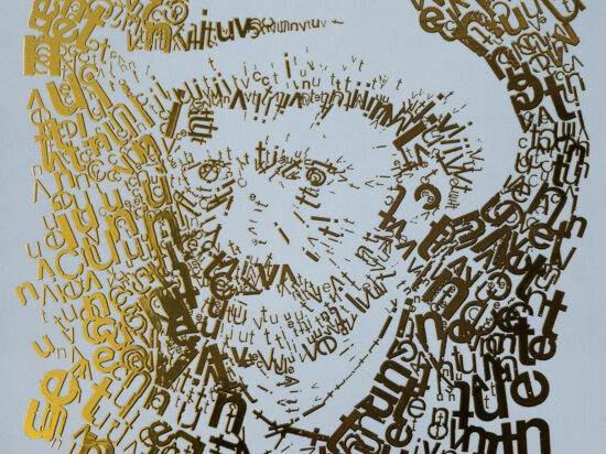 detail Vincent van Gogh 1 | Letterhead Gold print | Powder Blue