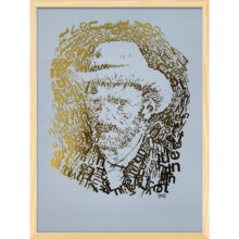 Vincent van Gogh 1 | Letterhead Gold print | Powder Blue | lijst hout
