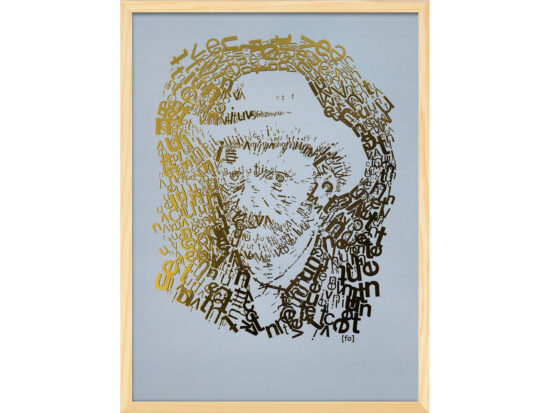 Vincent van Gogh 1 | Letterhead Gold print | Powder Blue | lijst hout