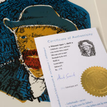 zeefdruk Vincent van Gogh 1 Dark | Limited Edition Letterhead | certificaat