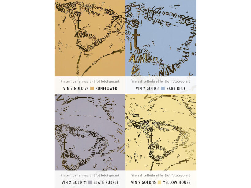 Vincent van Gogh 2 | Letterhead Gold prints | kleuren