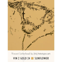 Vincent van Gogh 2 | Letterhead Gold prints | kleur 24 Sunflower