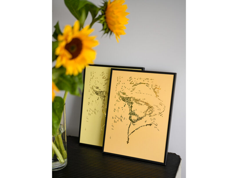 Vincent van Gogh 2 | Letterhead Gold prints | geel