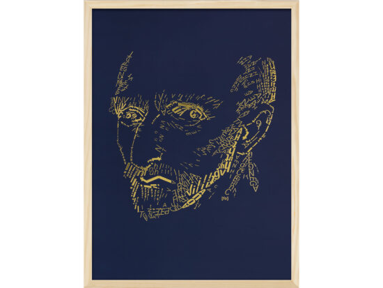 Vincent van Gogh 3 | Letterhead Gold prints | Dark Denim | lijst hout