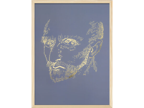 Vincent van Gogh 3 | Letterhead Gold prints | Smoke Blue | lijst hout