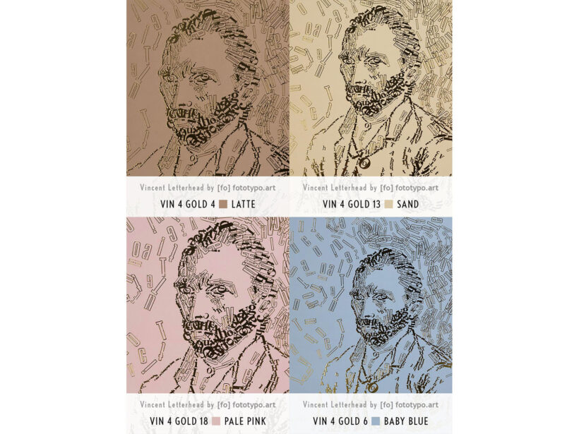 Vincent van Gogh 4 | Letterhead Gold prints | kleuren