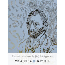 Vincent van Gogh 4 | Letterhead Gold print | Baby Blue | kleur 6