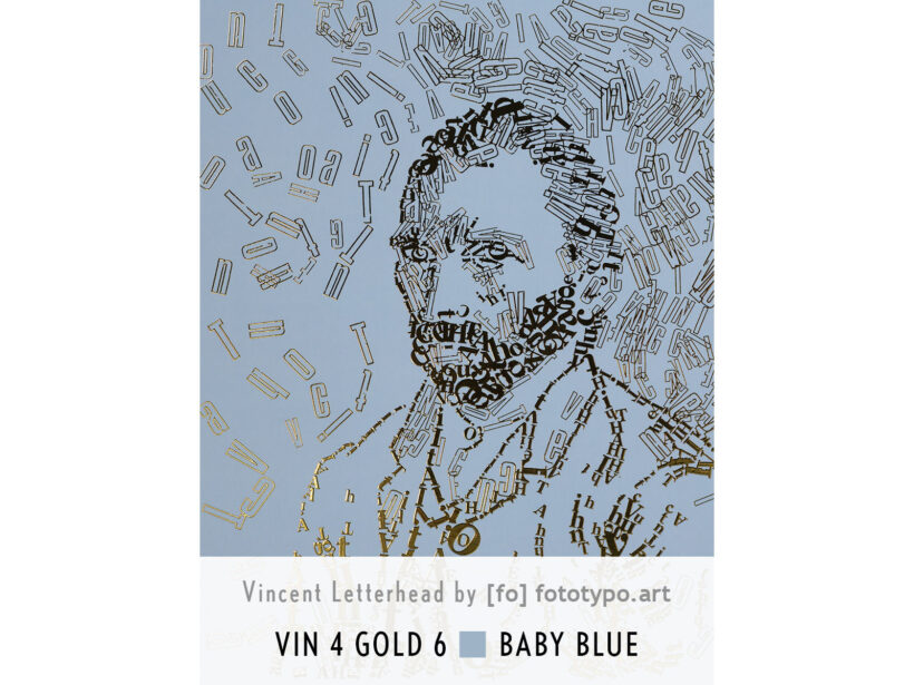 Vincent van Gogh 4 | Letterhead Gold print | Baby Blue | kleur 6