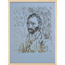 Vincent van Gogh 4 | Letterhead Gold prints | Baby Blue | lijst hout