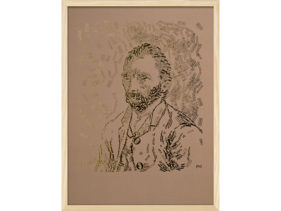 Vincent van Gogh 4 | Letterhead Gold prints | Latte | lijst hout