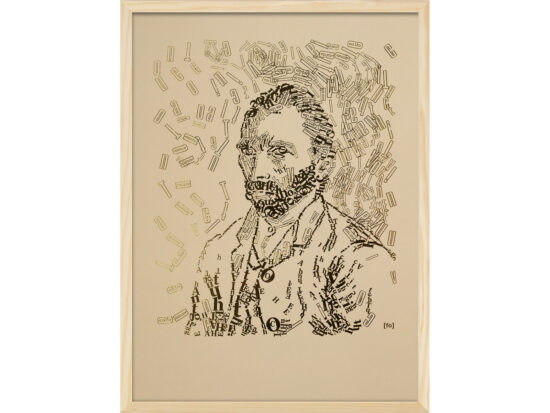 Vincent van Gogh 4 | Letterhead Gold prints | Sand | lijst hout