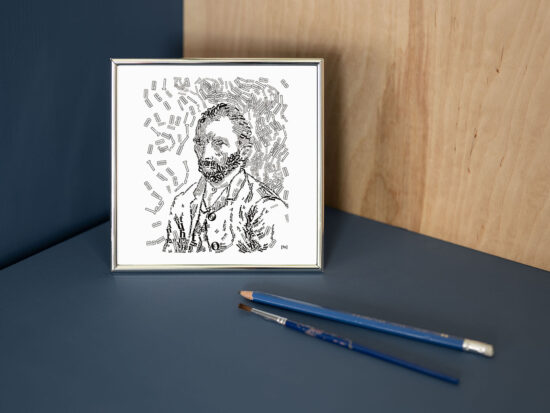 Vincent van Gogh 4 | Letterhead in verzilverd lijstje