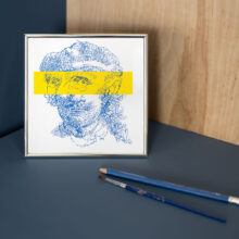 Vincent van Gogh / Rembrandt | Letterhead in verzilverd lijstje