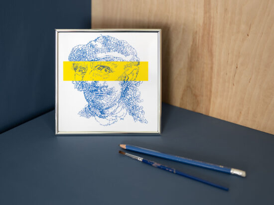 Vincent van Gogh / Rembrandt | Letterhead in verzilverd lijstje