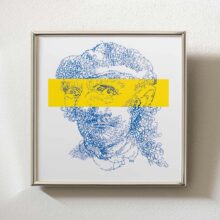 Vincent van Gogh / Rembrandt | Letterhead in verzilverd lijstje