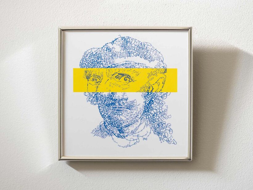 Vincent van Gogh / Rembrandt | Letterhead in verzilverd lijstje