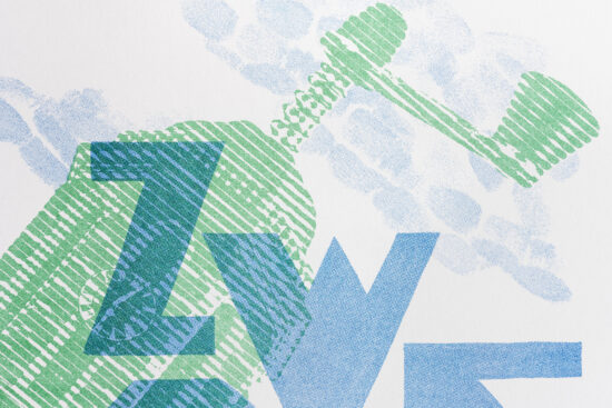 detail risoprint Zwolle | de Peperbus & blauwe vingers