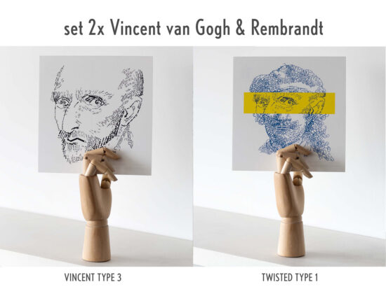 Vincent van Gogh & Rembrandt Letterhead set 2 kaarten