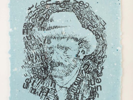 detail Vincent van Gogh type 1 Letterhead | risoprint op zelfgemaakt papier