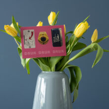 ansichtkaart DRUK DRUK DRUK | knop ansichtkaart DRUK DRUK DRUK | knop