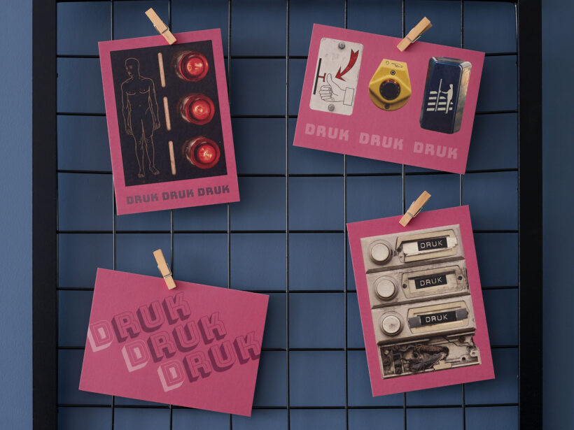 ansichtkaarten DRUK DRUK DRUK | set van 4 ansichtkaarten DRUK DRUK DRUK | set van 4