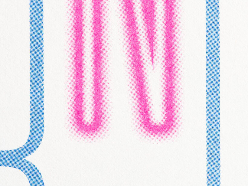 detail NEON risoprint | Pink neon blue love detail NEON risoprint | Pink neon blue love