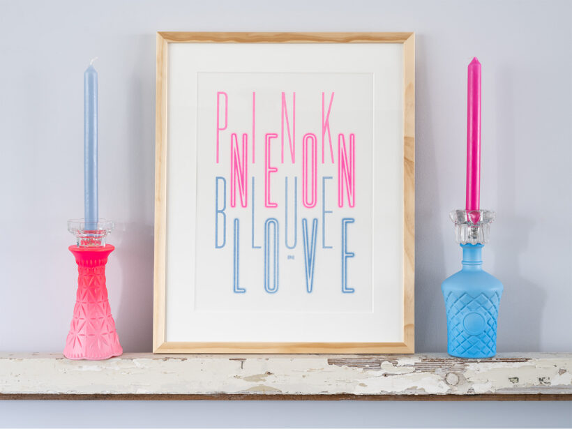 NEON risoprint | Pink neon blue love NEON risoprint | Pink neon blue love