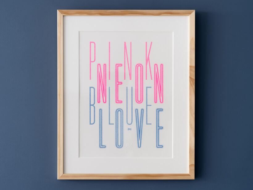 NEON risoprint | Pink neon blue love NEON risoprint | Pink neon blue love