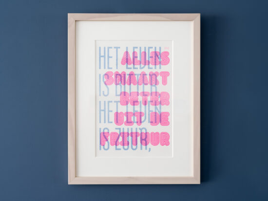 risoprint spreuk Frituur | ingelijst