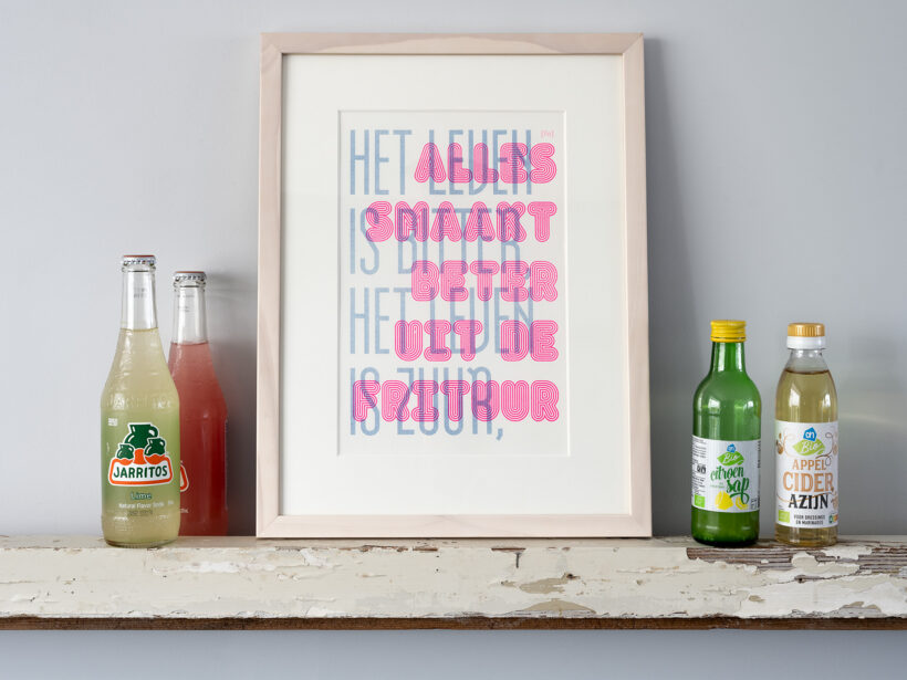 risoprint spreuk Frituur | ingelijst risoprint spreuk Frituur | ingelijst